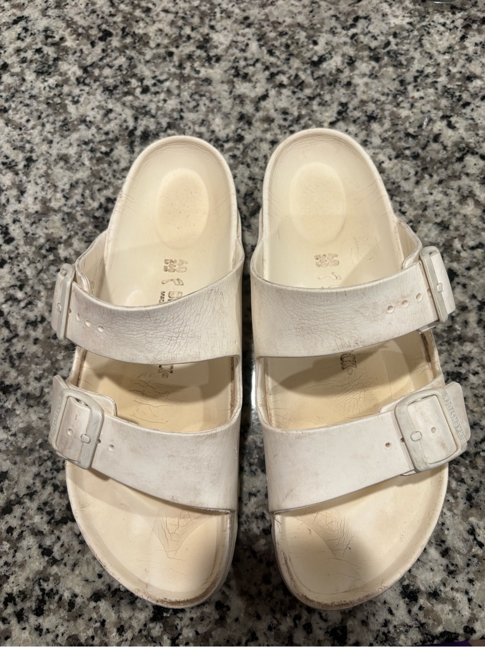 white rubber birkenstocks